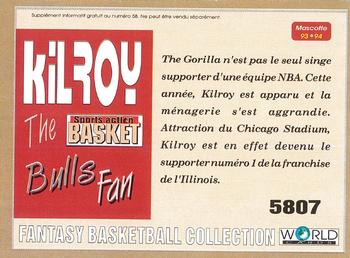1993-94 Pro Cards French Sports Action Basket #5807 Kilroy The Bulls Fan Back