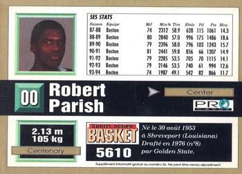 1993-94 Pro Cards French Sports Action Basket #5610 Robert Parish Back