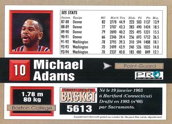 1993-94 Pro Cards French Sports Action Basket #5613 Michael Adams Back