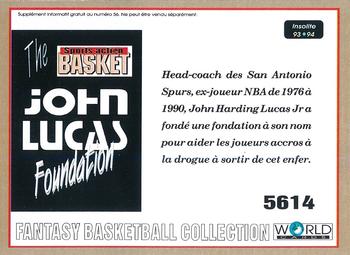 1993-94 Pro Cards French Sports Action Basket #5614 John Lucas Foundation Back