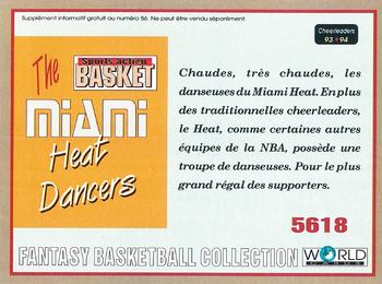 1993-94 Pro Cards French Sports Action Basket #5618 Miami Heat Dancers Back