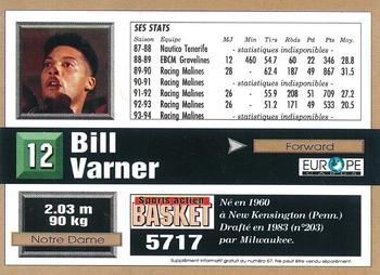 1993-94 Pro Cards French Sports Action Basket #5717 Bill Varner Back