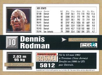 1993-94 Pro Cards French Sports Action Basket #5812 Dennis Rodman Back