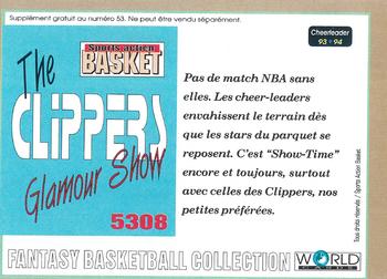 1993-94 Pro Cards French Sports Action Basket #5308 The Clippers Glamour Show Back