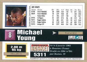 1993-94 Pro Cards French Sports Action Basket #5311 Michael Young Back