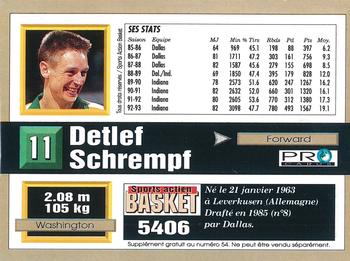 1993-94 Pro Cards French Sports Action Basket #5406 Detlef Schrempf Back