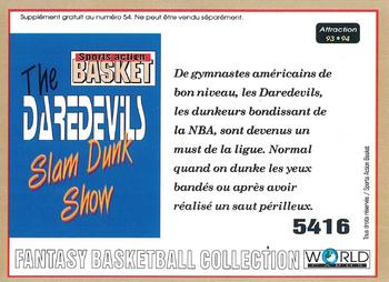 1993-94 Pro Cards French Sports Action Basket #5416 Daredevils Slam Dunk Show Back