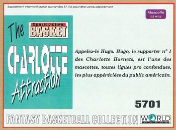 1993-94 Pro Cards French Sports Action Basket #5701 Charlotte Attraction Back