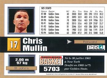 1993-94 Pro Cards French Sports Action Basket #5703 Chris Mullin Back
