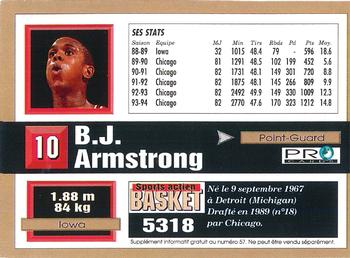 1993-94 Pro Cards French Sports Action Basket #5709 B.J. Armstrong Back