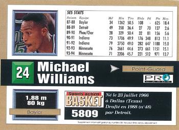 1993-94 Pro Cards French Sports Action Basket #5809 Micheal Williams Back