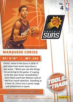 2016-17 Panini Absolute - Tools of the Trade Rookie Materials Dual Relic #4 Marquese Chriss Back