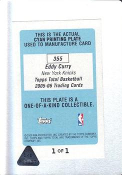 2005-06 Topps Total - Printing Plates Back Cyan #355 Eddy Curry Back