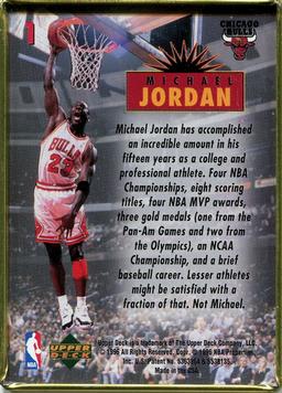 1996 Upper Deck Michael Jordan Metal (5 Cards) #1 Michael Jordan Back