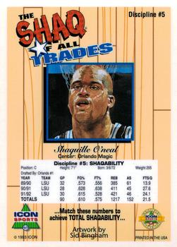 1993 Icon Sports Profiles Shaq of all Trades #5 Shaquille O'Neal Back