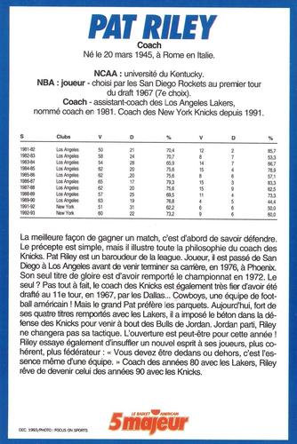 1994 5 Majeur Magazine (France) #NNO Pat Riley Back