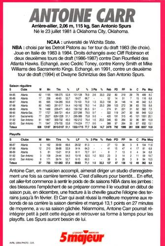 1994 5 Majeur Magazine (France) #NNO Antoine Carr Back