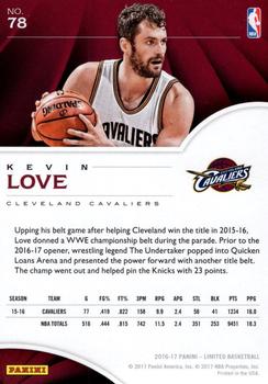 2016-17 Panini Limited - Red Spotlight #78 Kevin Love Back