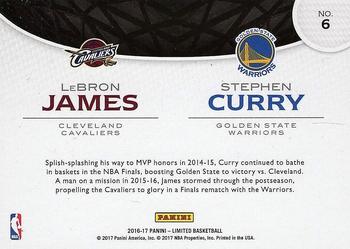 2016-17 Panini Limited - Counterparts Emerald Spotlight #6 LeBron James / Stephen Curry Back