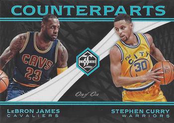 2016-17 Panini Limited - Counterparts Platinum Spotlight #6 LeBron James / Stephen Curry Front