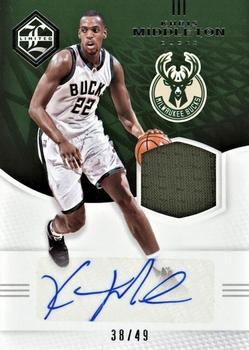 2016-17 Panini Limited - Limited Jersey Signatures Silver Spotlight #LJS-KM Khris Middleton Front