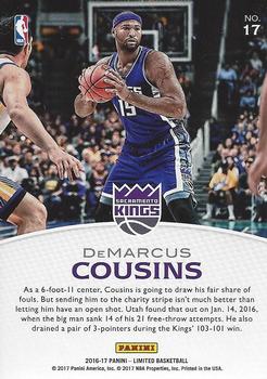 2016-17 Panini Limited - Star Factor #17 DeMarcus Cousins Back