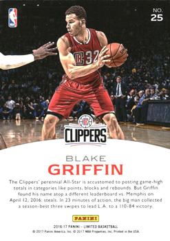 2016-17 Panini Limited - Star Factor #25 Blake Griffin Back