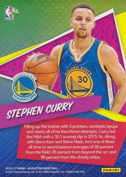 2016-17 Panini Revolution - By the Numbers #1 Stephen Curry Back