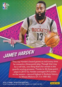 2016-17 Panini Revolution - By the Numbers #2 James Harden Back