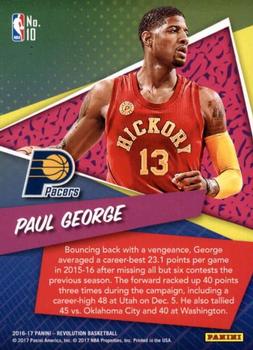 2016-17 Panini Revolution - By the Numbers #10 Paul George Back