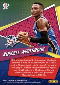 2016-17 Panini Revolution - By the Numbers #12 Russell Westbrook Back