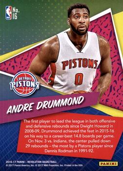 2016-17 Panini Revolution - By the Numbers #16 Andre Drummond Back