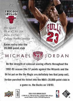 2009-10 Upper Deck Michael Jordan Legacy Collection Hall of Fame Edition #72 Michael Jordan Back