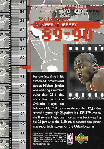 1999 Upper Deck Michael Jordan Retirement Set #6 Michael Jordan Back