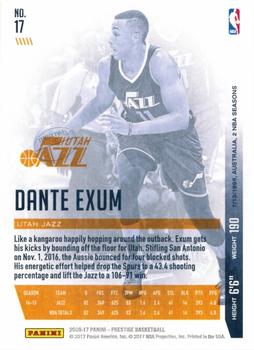 2016-17 Panini Prestige #17 Dante Exum Back