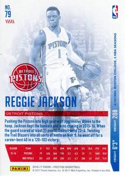 2016-17 Panini Prestige #79 Reggie Jackson Back