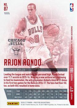 2016-17 Panini Prestige #87 Rajon Rondo Back