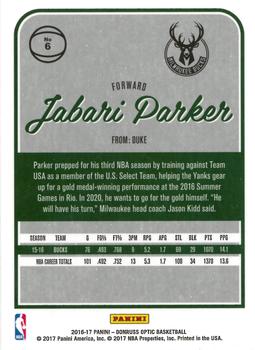 2016-17 Donruss Optic #6 Jabari Parker Back