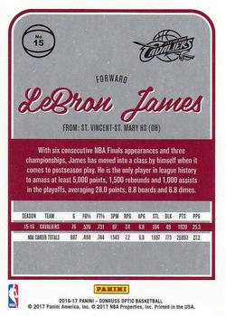 2016-17 Donruss Optic #15 LeBron James Back