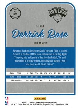 2016-17 Donruss Optic #62 Derrick Rose Back