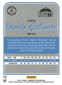 2016-17 Donruss Optic #87 Danilo Gallinari Back