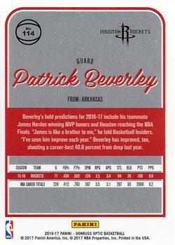 2016-17 Donruss Optic #114 Patrick Beverley Back