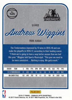 2016-17 Donruss Optic #125 Andrew Wiggins Back
