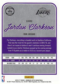 2016-17 Donruss Optic #150 Jordan Clarkson Back