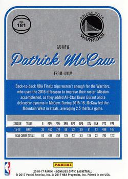 2016-17 Donruss Optic #181 Patrick McCaw Back
