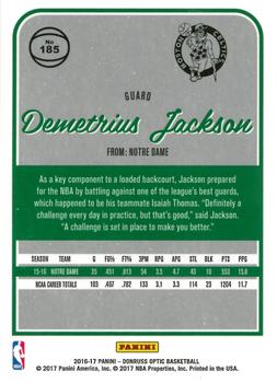 2016-17 Donruss Optic #185 Demetrius Jackson Back