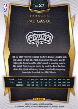 2016-17 Panini Select #27 Pau Gasol Back