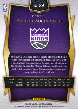 2016-17 Panini Select #29 Willie Cauley-Stein Back