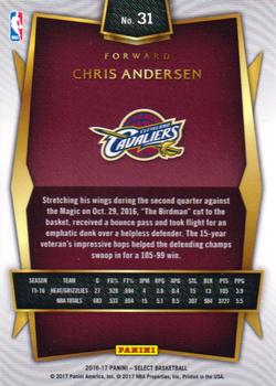 2016-17 Panini Select #31 Chris Andersen Back