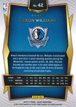 2016-17 Panini Select #42 Deron Williams Back